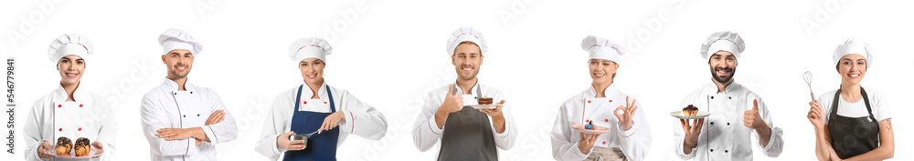 Set of confectioners isolated on white Set of confectioners isolated on white