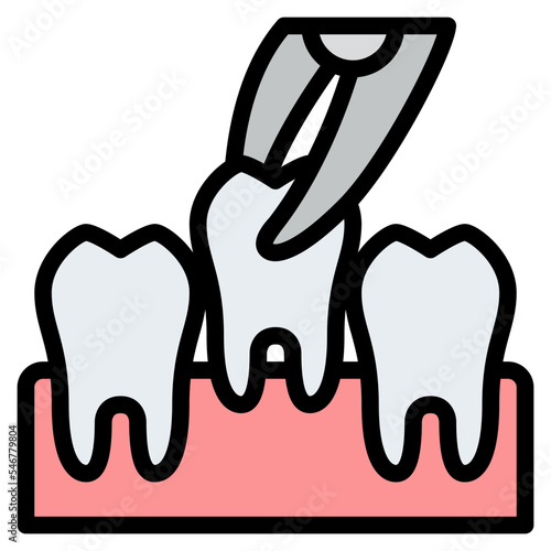 tooth extraction dental treatment dentistry icon
