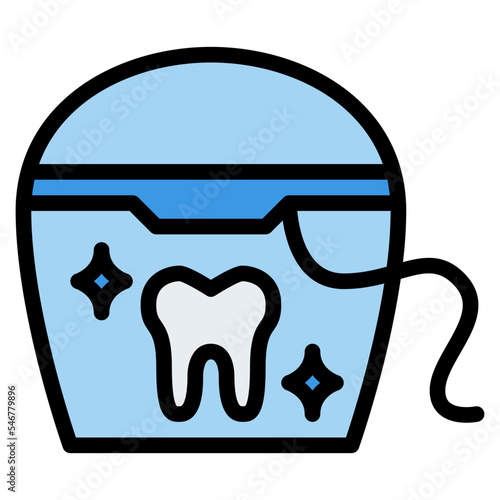 dental floss cleaning dental hygienic icon