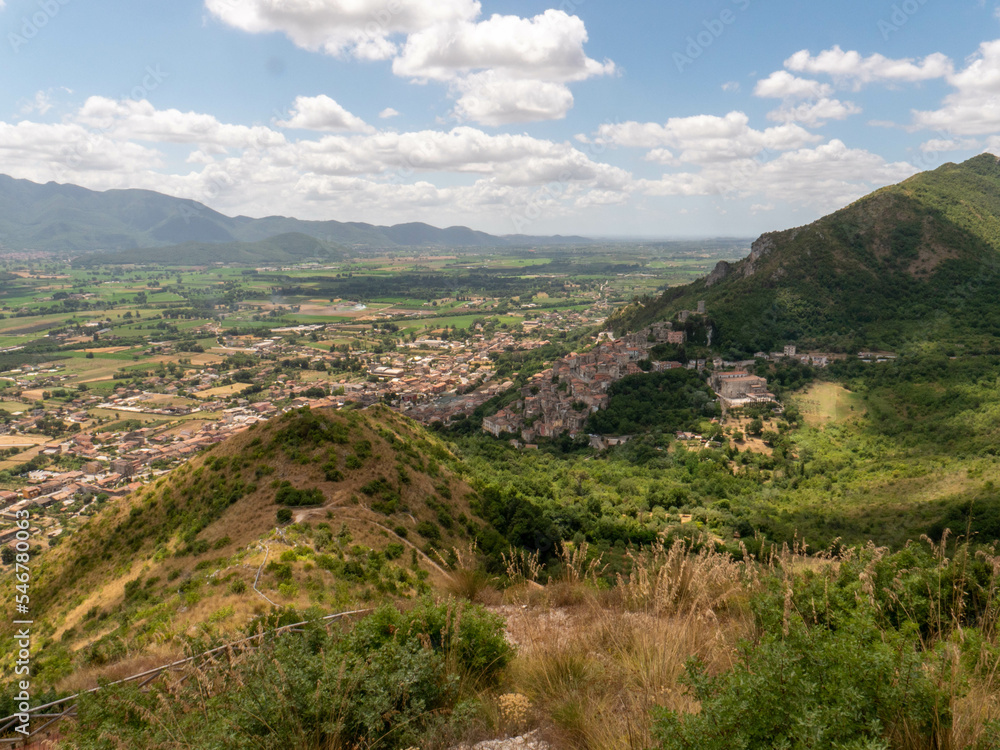 Fototapeta premium Panoramic view of Pietravairano, a village in the province of Caserta, Italy.