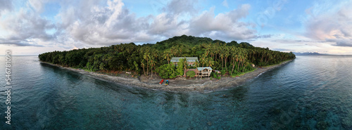 Savo, Solomon Islands Pacific ocean, subtropical jungle village aerial photo