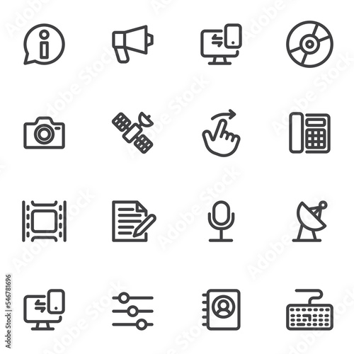 Basic UI line icons set