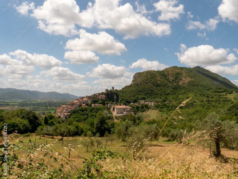 Naklejka premium Panoramic view of Pietravairano, a village in the province of Caserta, Italy.
