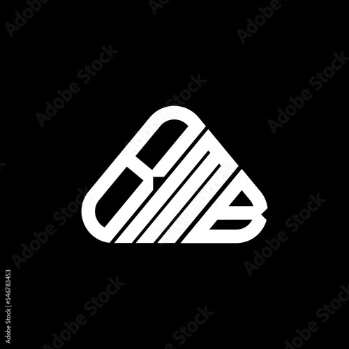 BMB letter logo creative design with vector graphic, BMB simple and modern logo in round triangle shape. photo