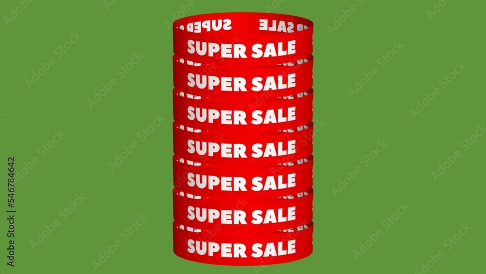 Super sale text red cylinder chromakey background title 4K Super sale text red cylinder chromakey background title 4K