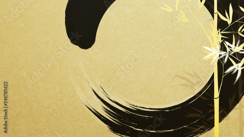 Japanese style background material depicting  bamboos