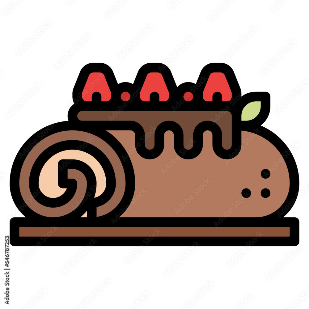 Fototapeta premium roll cake sweets pastry bakery icon