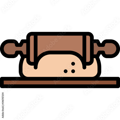 rolling pin dough flour thresh icon
