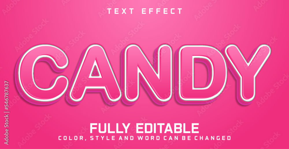Editable text style effect - Candy text style effect