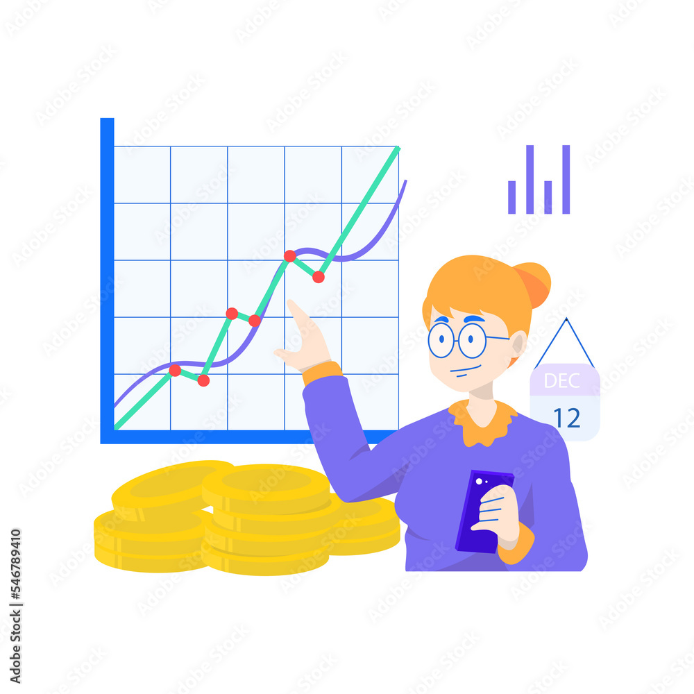 Illustration graphic of Fintech Analysis. Perfect for banner, social media, etc. Illustration graphic of Fintech Analysis. Perfect for banner, social media, etc.