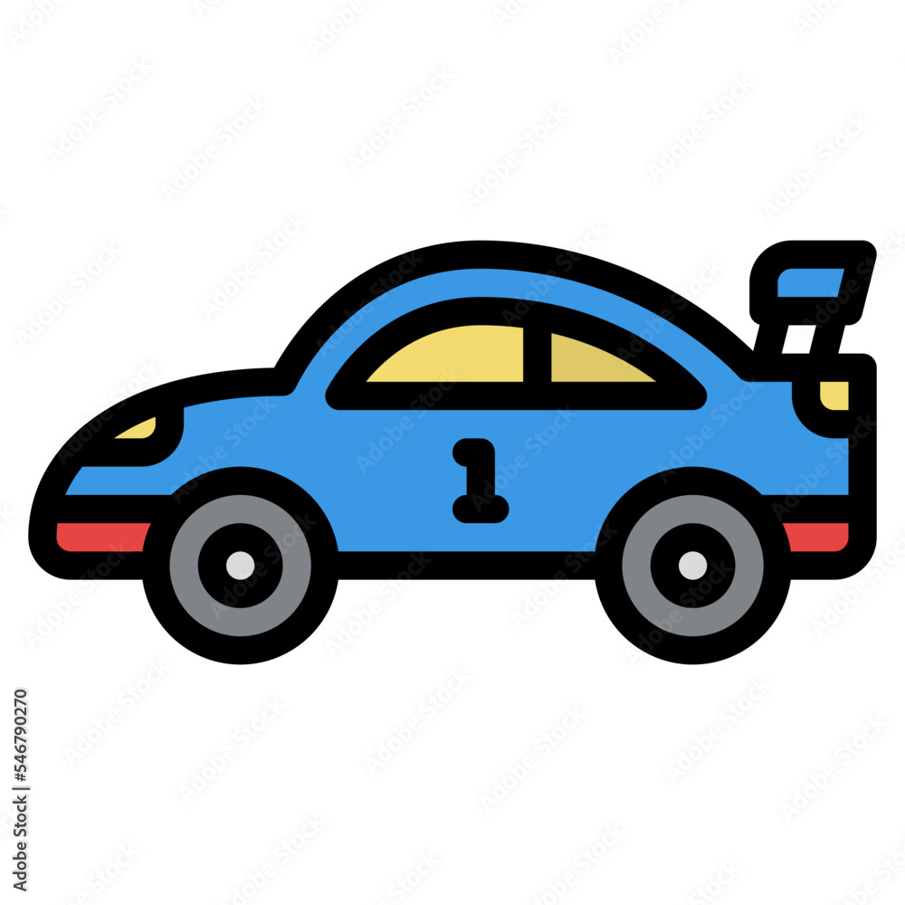 Naklejka premium racing car car childhood toy icon