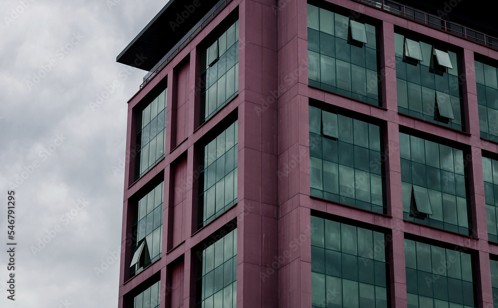 facade of a modern office building. facade of a modern office building.