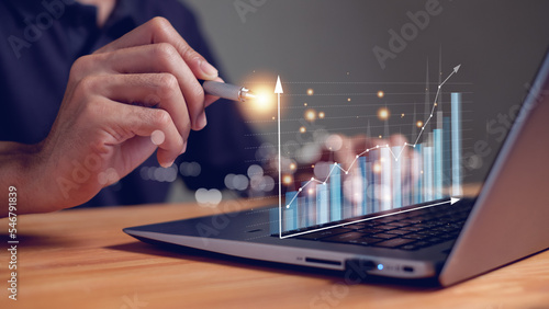 businessman or trader analyzing forex trading graph financial data, investor, cryptocurrency, Stock Market Investments Funds and Digital Assets, busines concept photo