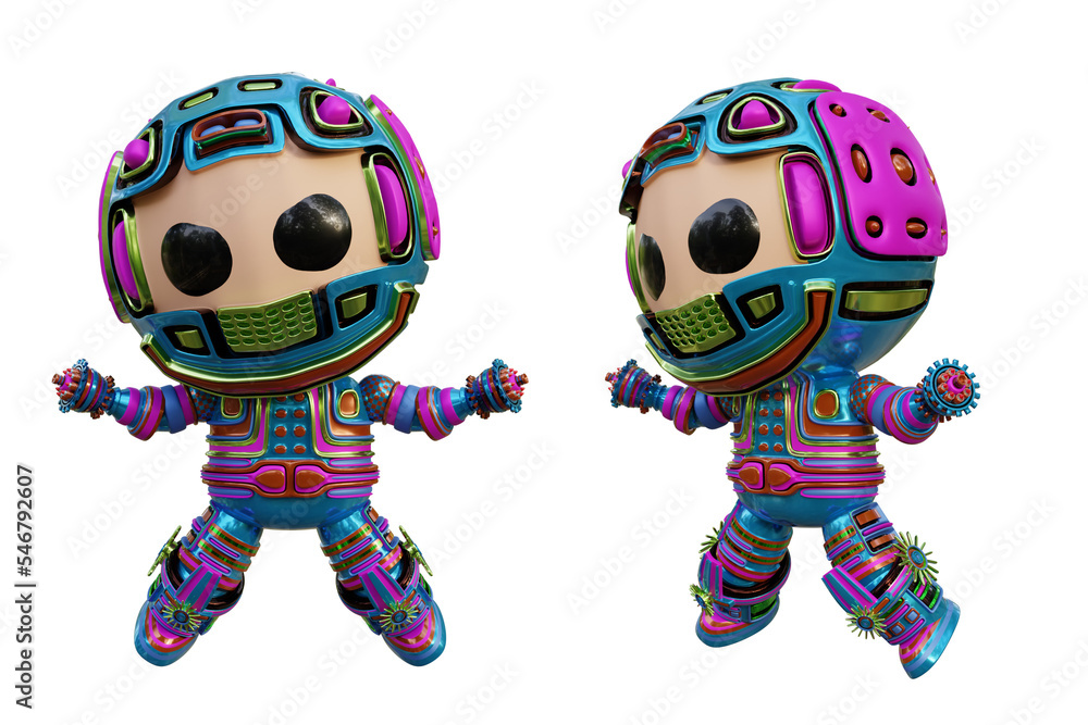 3D RENDERING ILLUSTRATION. CUTE DESIGN ROBOT CYBORG ANDROID CHARACTER ISOLATED WHITE BACKGROUND. SPACEMAN ASTRONAUT CARTOON METAL PLASTIC AI MACHINE TECHNOLOGY GAME MODEL FIGURE ART TOY.
3D RENDERING ILLUSTRATION. CUTE DESIGN ROBOT CYBORG ANDROID CHARACTER ISOLATED WHITE BACKGROUND. SPACEMAN ASTRONAUT CARTOON METAL PLASTIC AI MACHINE TECHNOLOGY GAME MODEL FIGURE ART TOY.