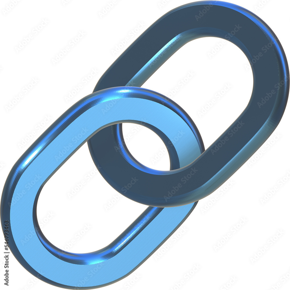 Chain 3d icon illustration. Chain 3d icon illustration.