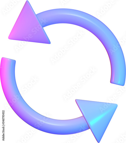Arrow circle 3d icon illustration.
