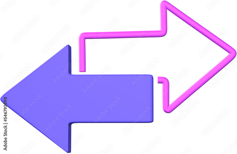 Left and right arrow 3d icon illustration Left and right arrow 3d icon illustration