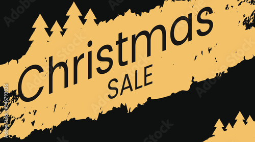 Christmas Sale bannerwith grunge background. 