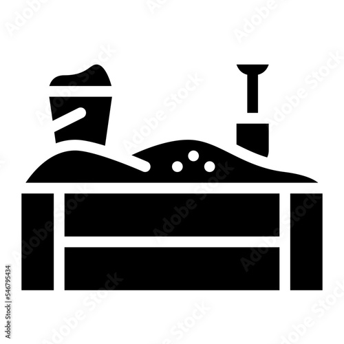sandbox sand childhood shovel icon