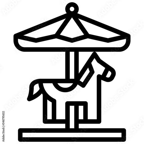 carousel fairground childhood toy icon