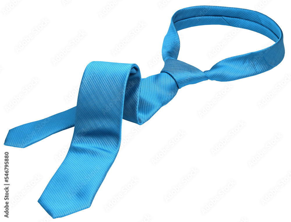 Blue men's tie taken off  leisure free time concept, isolated - obrazy, fototapety, plakaty 