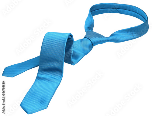 Blue men's tie taken off  leisure free time concept, isolated photo