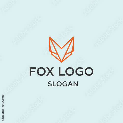 Fox logo icon design template 