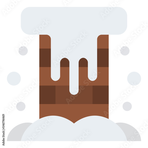 chimney snow cold winter icon