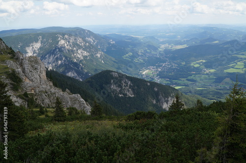 Wonderful panoramic mountain scenery in Austria. Rax and Schneeberg areain lower austria. © grahof_photo