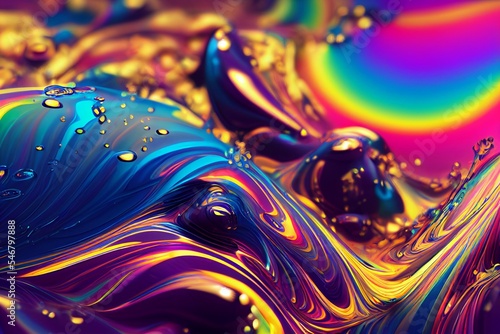 イラスト カラフル アート 流体 気体 流れ 抽象 曲線