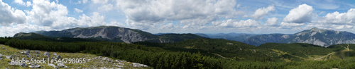 Fototapeta Naklejka Na Ścianę i Meble -  Amazing mountain panoramic view of distinctive rax plateau in lower austria, austria. 
