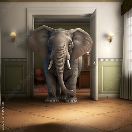 Elephant in the Room   Created Using Midjourney and Photoshop