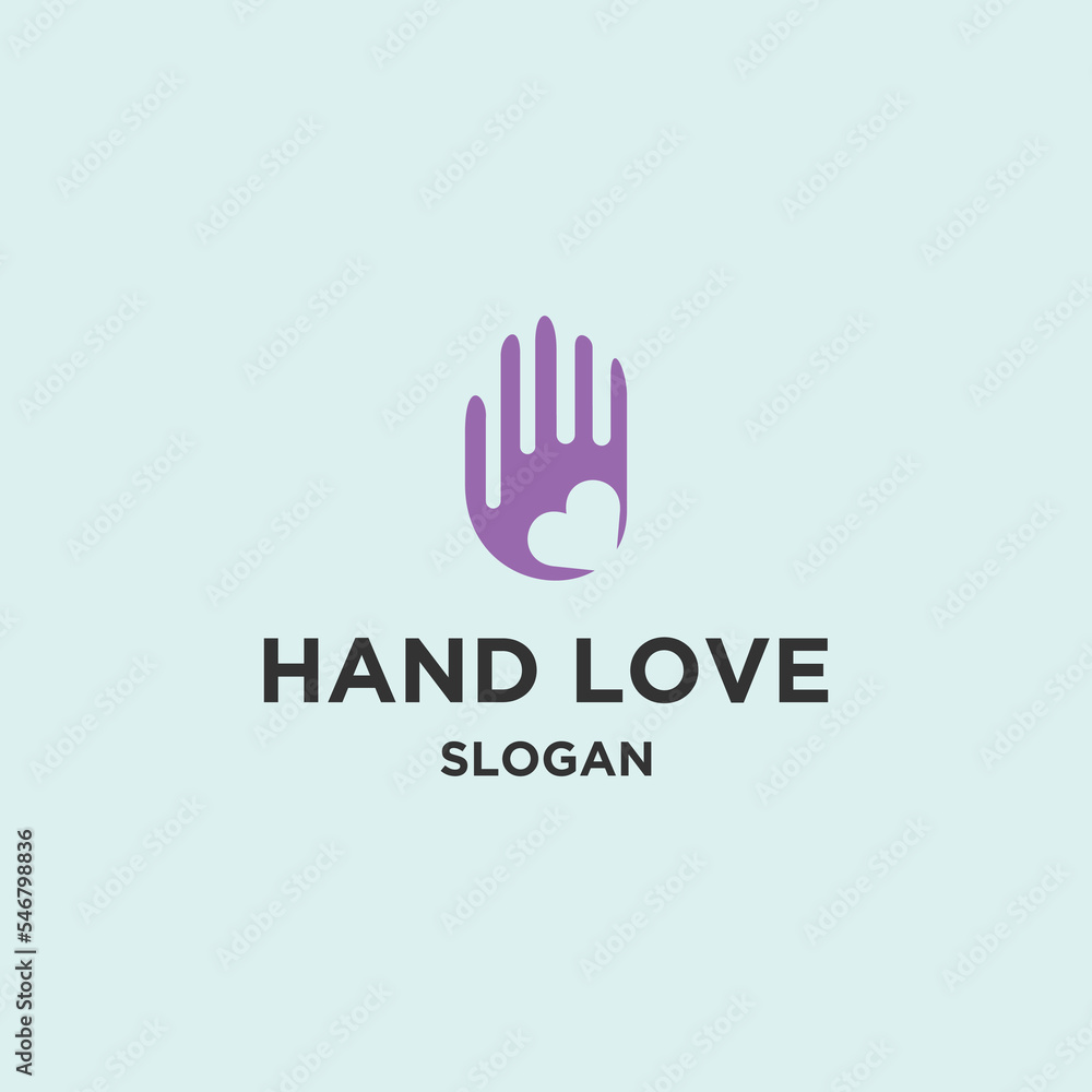Hand love logo icon design template vector illustration Hand love logo icon design template vector illustration