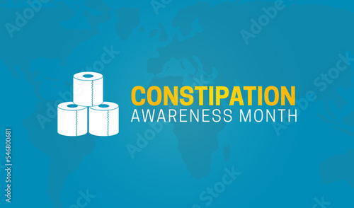 Constipation Awareness Month Background Illustration with Toilet Papers