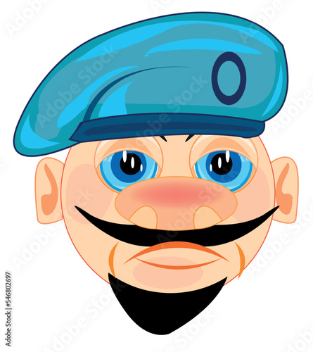 Cartoon of the person men in headdress beret