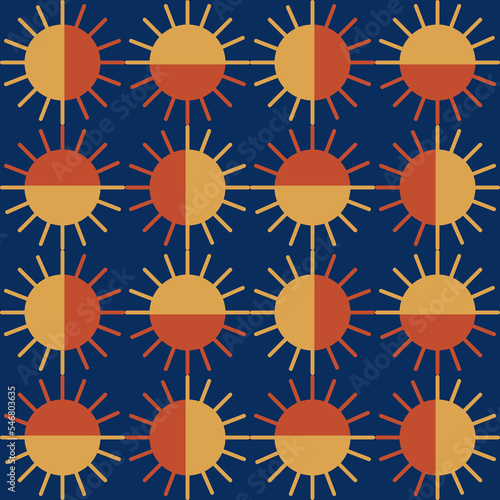 Retro 70s seamless pattern. Mid Century pattern. Vector illustration 