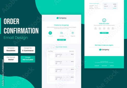 E-commerce order confirmation email template design	

