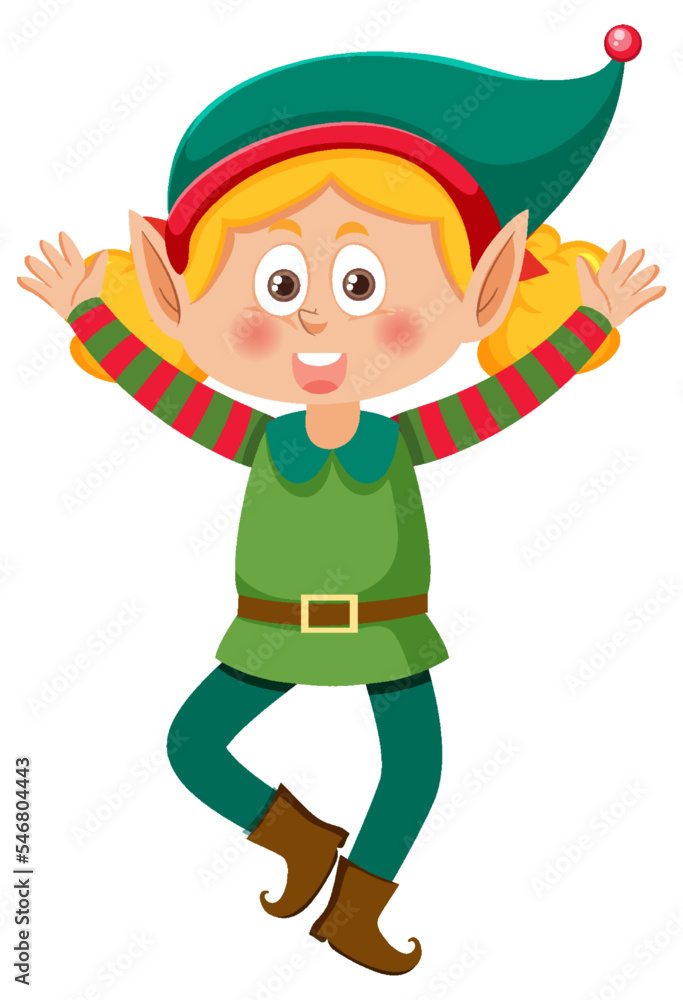 Christmas elf girl cartoon character Christmas elf girl cartoon character