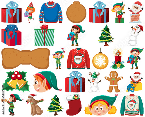 Christmas characters and elements set