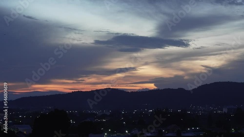 clouds over the mountains dusk