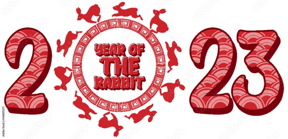 Happy New Year 2023 banner in Chinese design Happy New Year 2023 banner in Chinese design