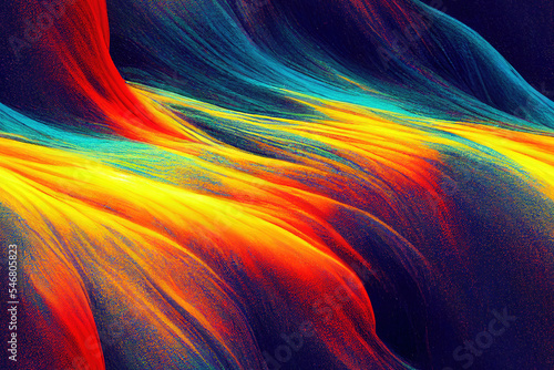 Colorful Vibrant Seamless Pattern Turbulent Flow. Flawless Border. Dynamic Beautiful Abstract Art Background. For AD, WEB, UI, Wallpaper, Game, Novel, Poster.