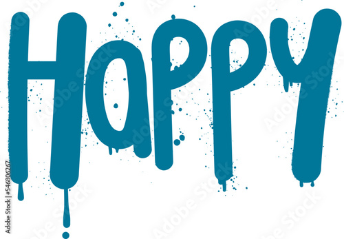 Happy word spray paint