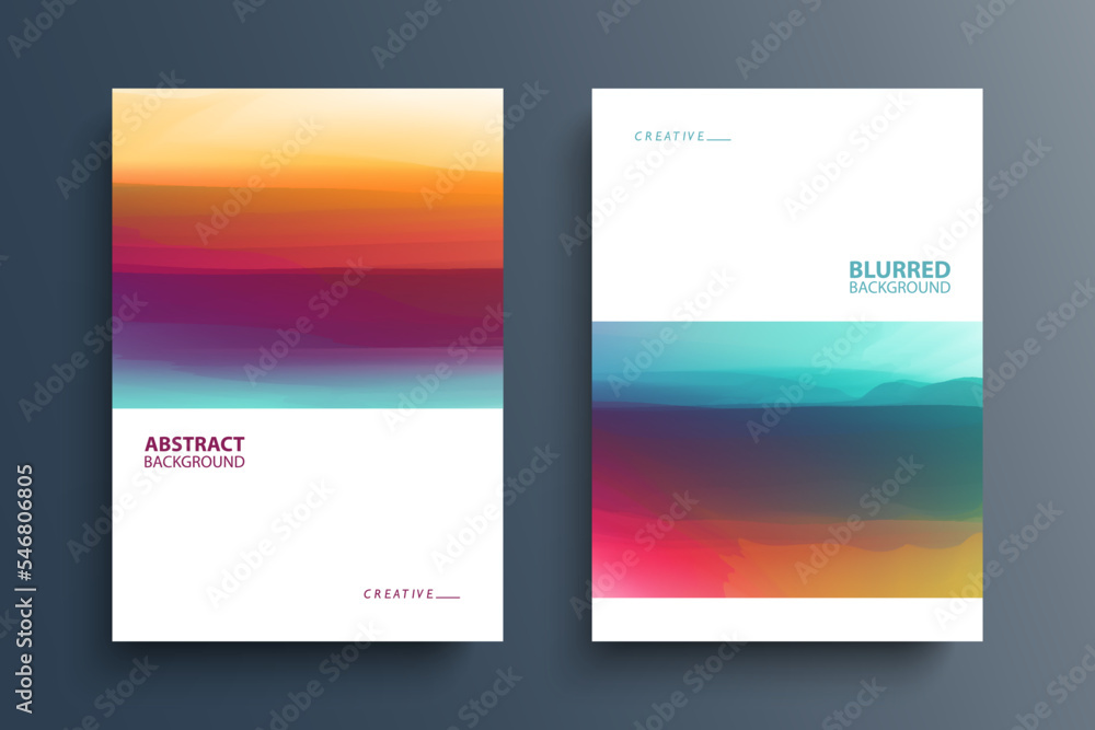 Fototapeta premium Set of abstract backgrounds with dynamic color gradients. Graphic templates for brochures, posters and covers. Vector illustration.