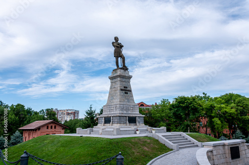 Khabarovsk  Russia  July 10  2022  Monument to Muravyov-Amursky in the park on the embankment