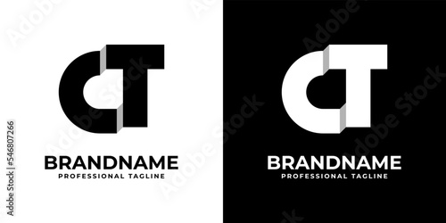 Letter CT or TC Monogram Logo, suitable for any business with TC or CT initials. photo