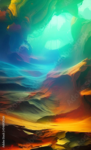 multicolored background with landscape  texture and pattern  digital painting