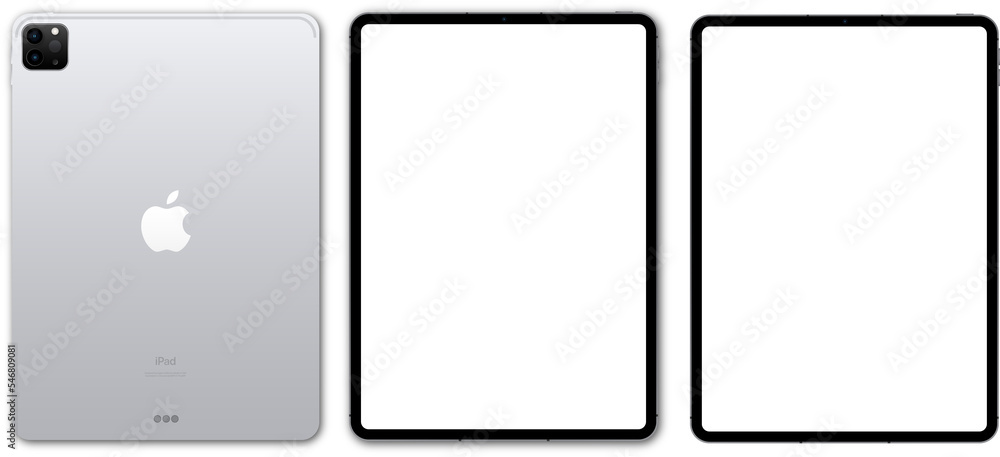New Silver iPad pro by Apple Inc. Blank screen ipad and back side ipad on  transparent background with realistic shadow. High detail. PNG image Stock  Photo | Adobe Stock
