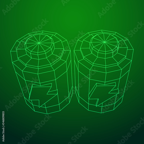 Alkaline cylinder battery with bolt icon