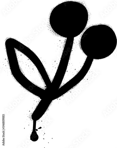 Berry leaf branch spray paint